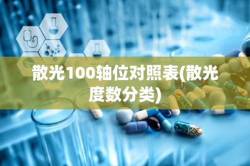 散光100轴位对照表(散光度数分类)