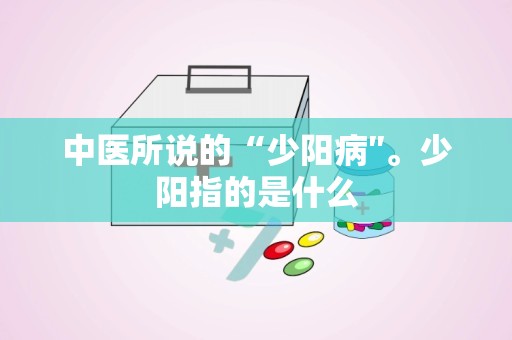 中医所说的“少阳病″。少阳指的是什么