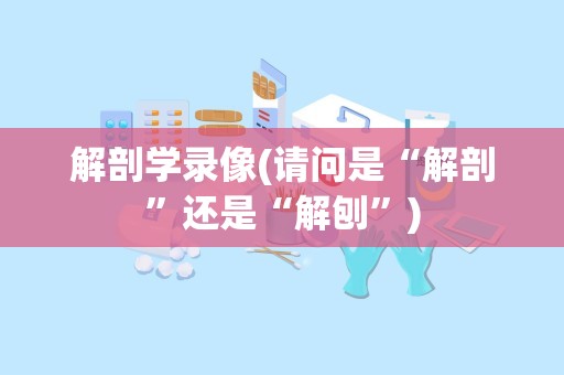 解剖学录像(请问是“解剖”还是“解刨”)